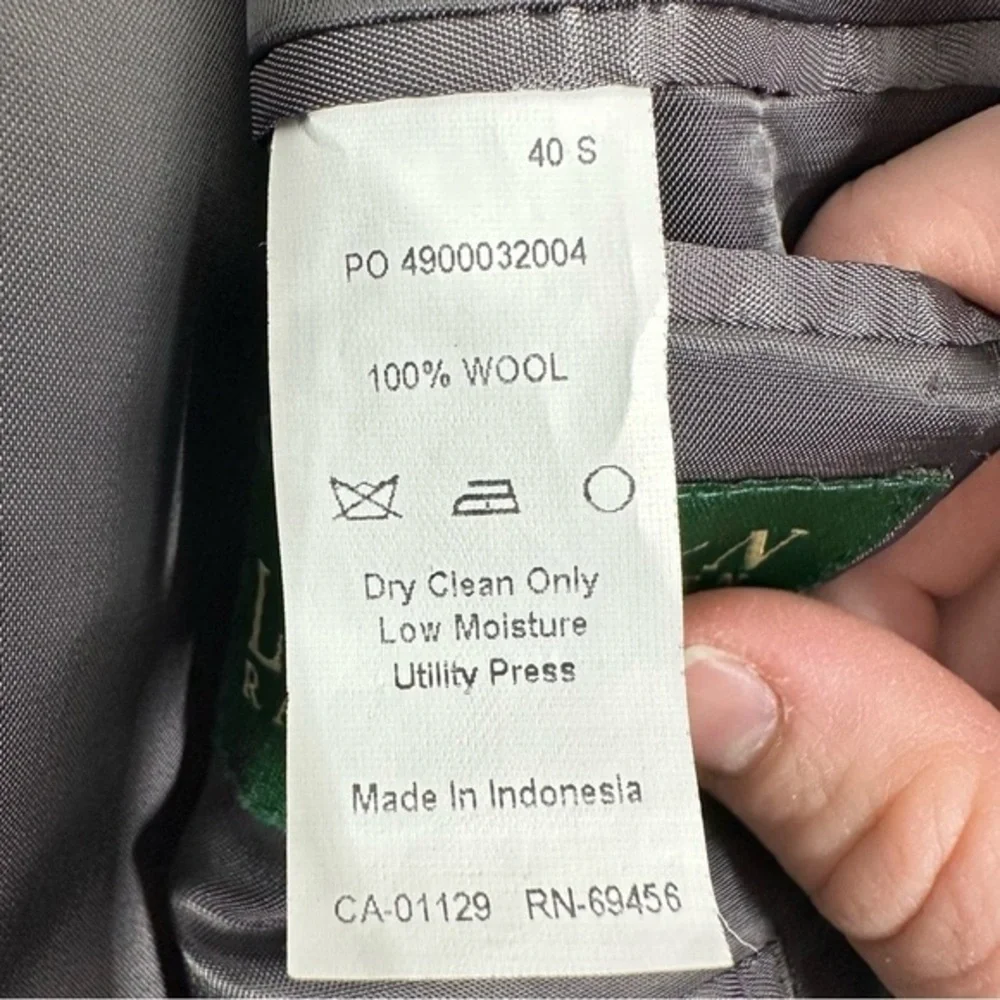 Lauren Ralph Lauren Size 40 Short Grey Pinstripe Wool Suit‎ Jacket